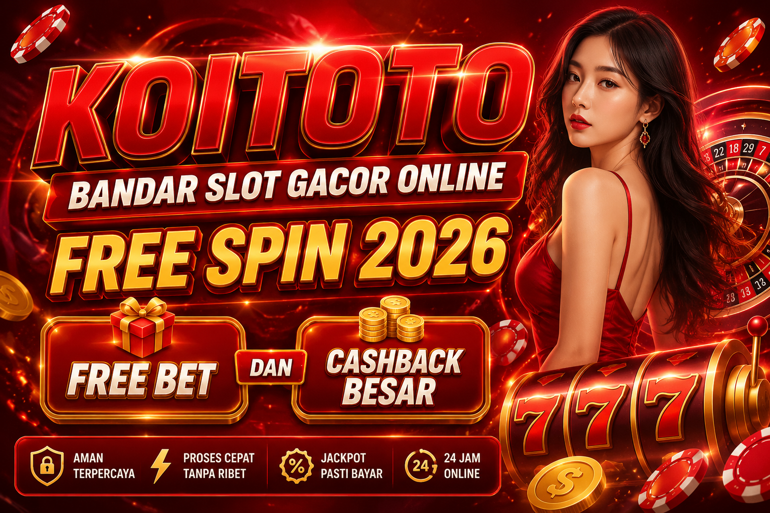 Bandar Slot Gacor Online Free Spin 2026 dengan Free Bet dan Cashback Besar